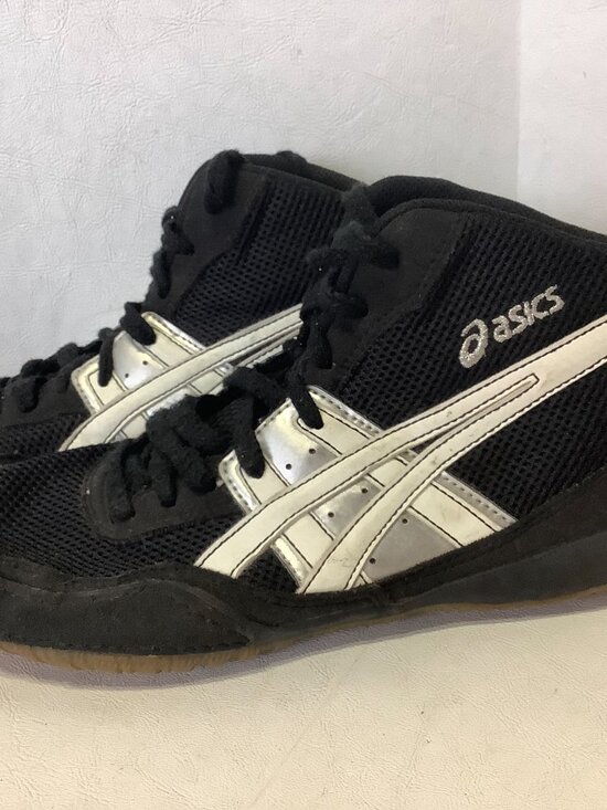 2009 Asics Matflex 2 Wrestling Shoes Size 6 Black/White/Silver main image 5